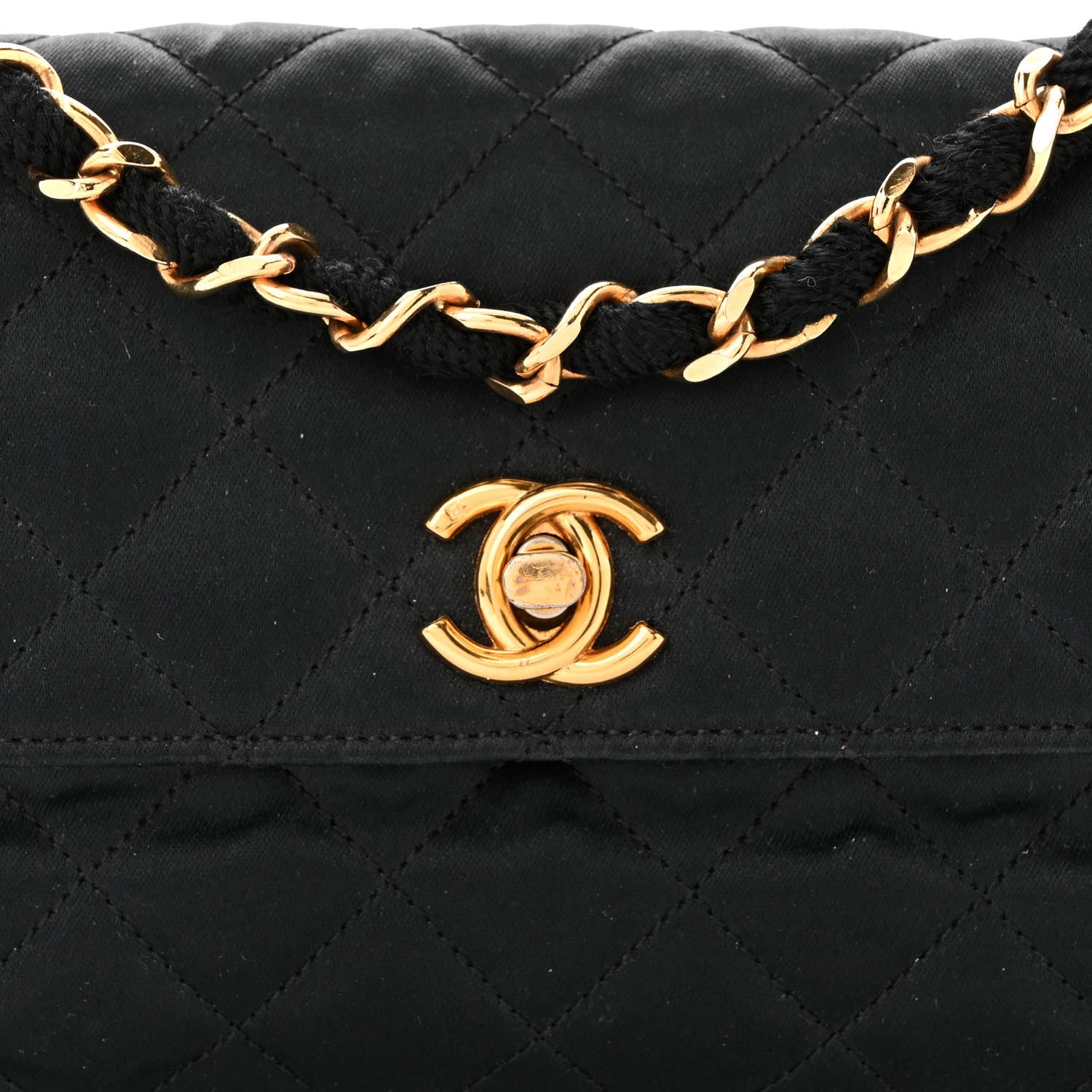 Chanel Satin Quilted Flap Black 8 of 10
