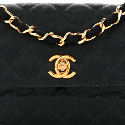 Chanel Satin Quilted Flap Black 8 of 10