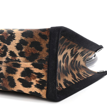 Christian Louboutin Canvas Calfskin Kitty Print Small Nastroloubi Tote Brown Black 10 of 13