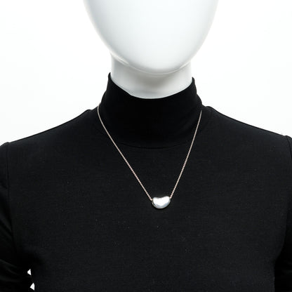Tiffany Sterling Silver 19mm Elsa Peretti Bean Pendant Necklace 2 of 6