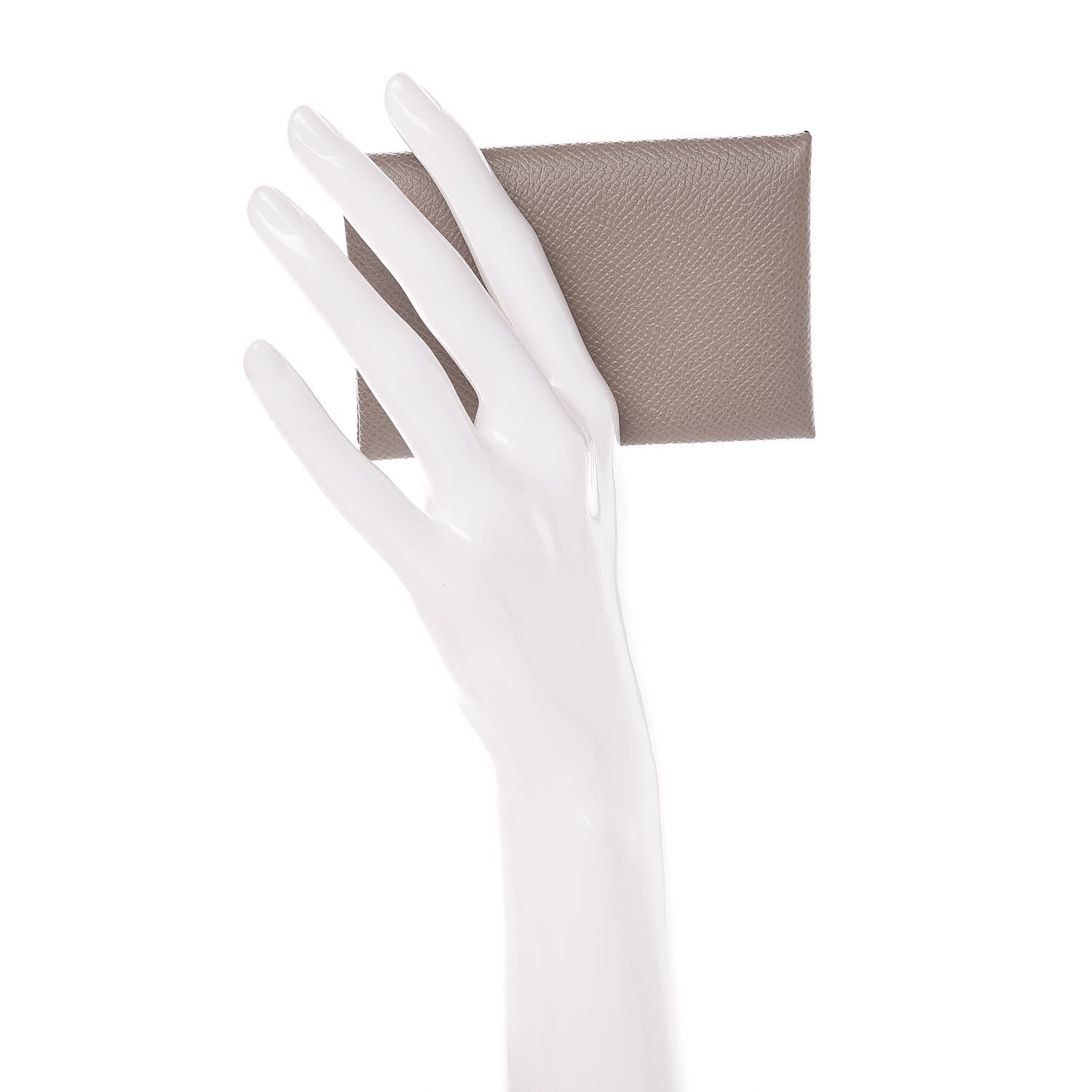 Hermes Epsom Calvi Card Case Etoupe 2 of 8