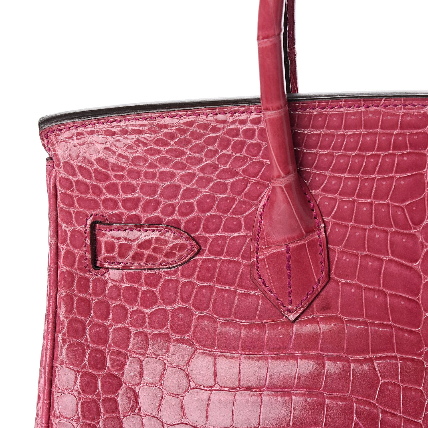 Hermes Shiny Porosus Crocodile Birkin 30 Rose Tyrien 30 of 36