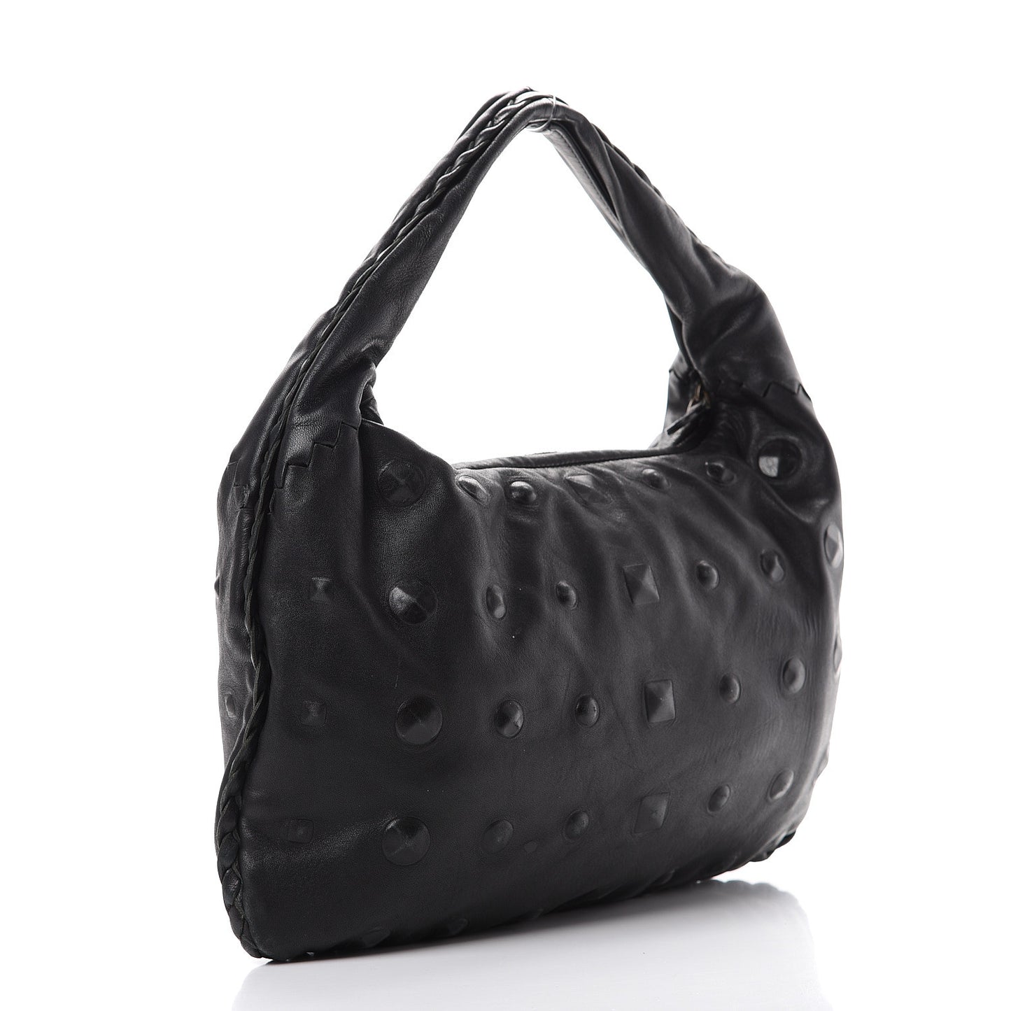 Nappa Studded Medium Veneta Hobo Black