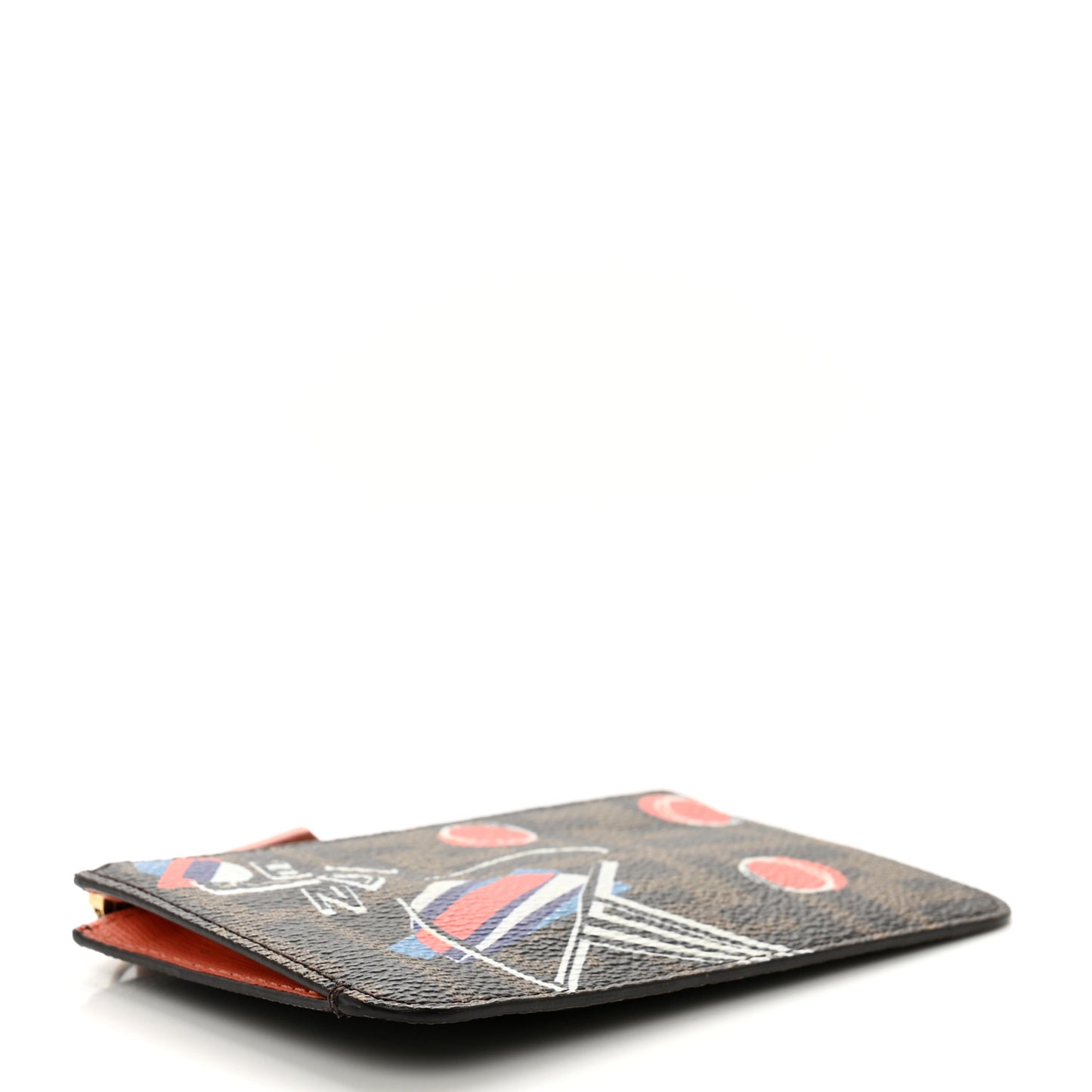 Zucca Spalmati Umbrella Print Coin Pouch Key Case Tobacco