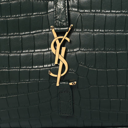 Saint Laurent Calfskin Crocodile Embossed LE 5 A 7 Hobo Vert Fonce 8 of 10