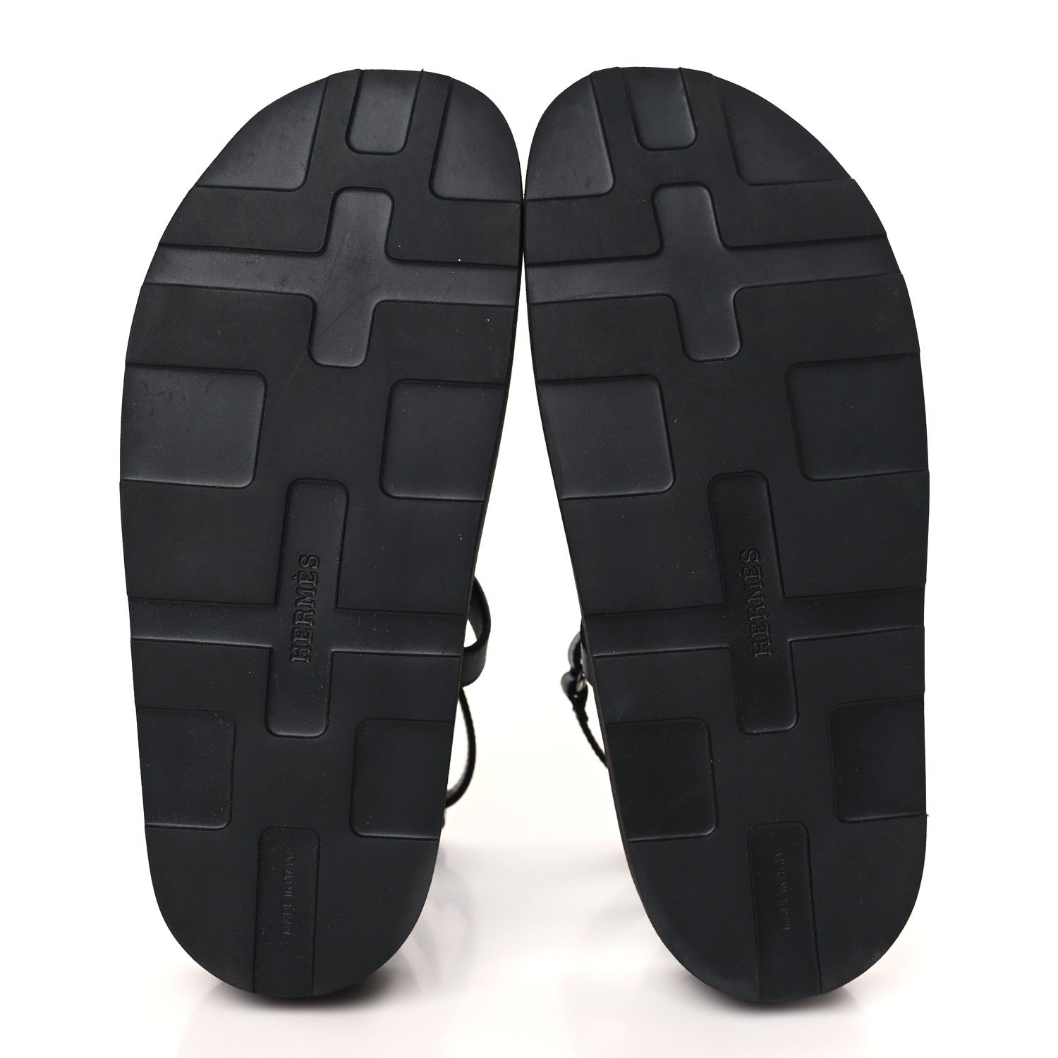Hermes Calfskin Womens Enid Sandals 37 Black 5 of 8