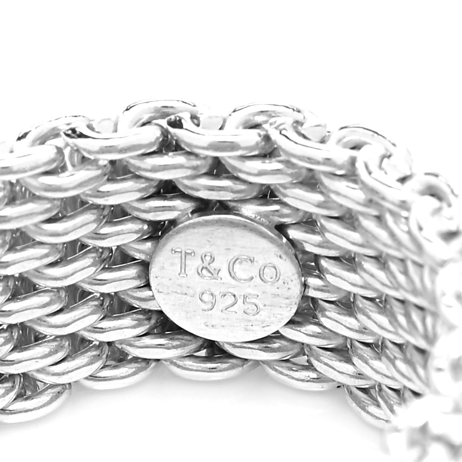 Tiffany Sterling Silver Somerset Mesh Ring 54 7 4 of 4