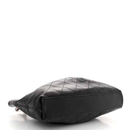 Chanel Lambskin Large Wood Handle Bag Black 4 of 10