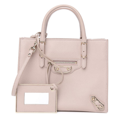 Balenciaga Grained Calfskin Gold Metallic Edge Hardware Papier Mini A4 Tote Rose Des Sables 1 of 10