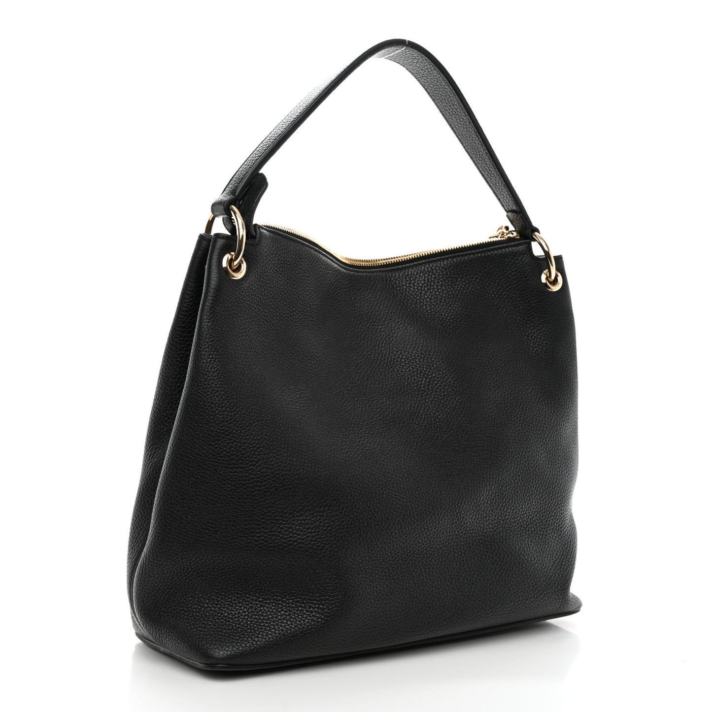 Pebbled Calfskin Large Soho Hobo Black