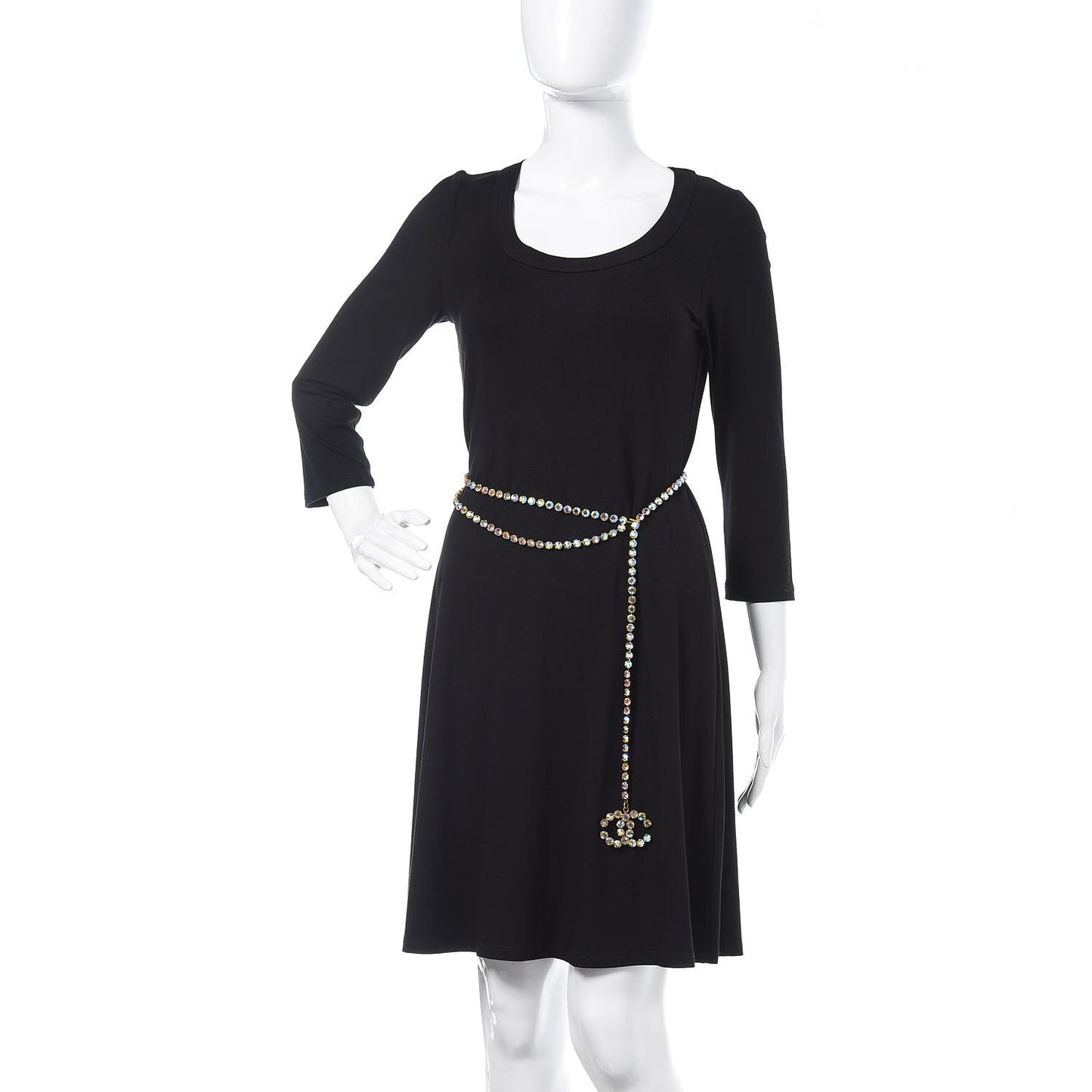 Crystal CC Chain Belt Gold Multicolor