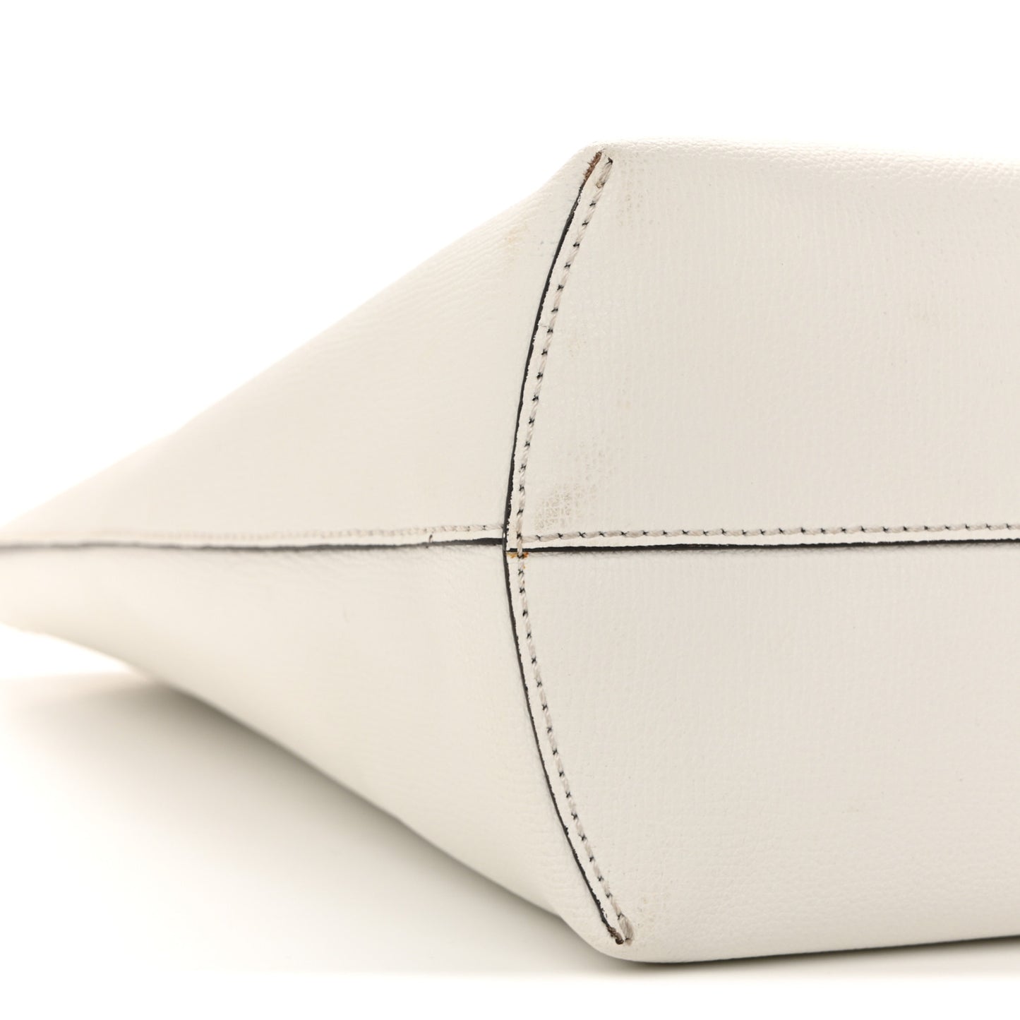 Vitello Vienna Enamel F is Fendi Shopping Tote White Taupe