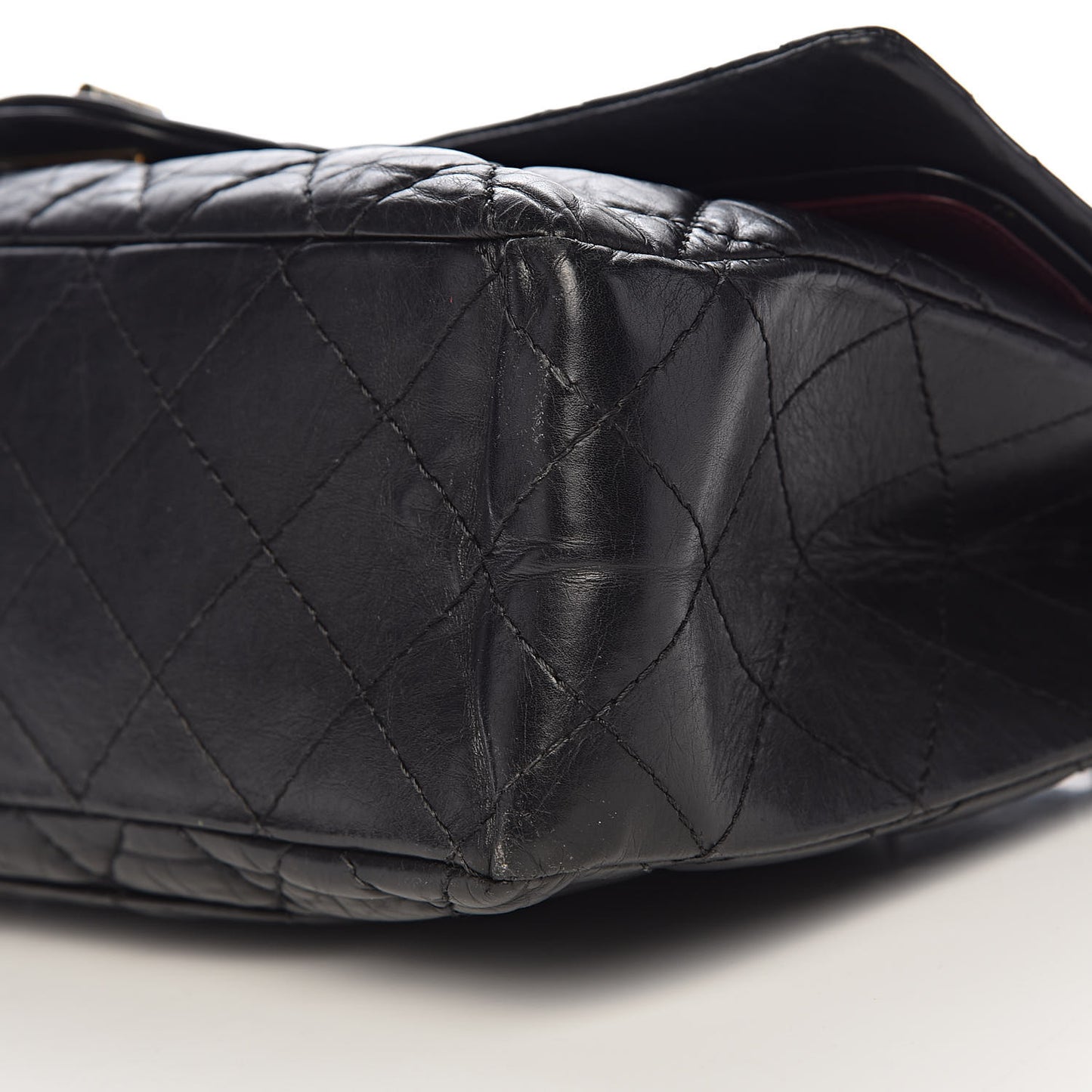 Aged Calfskin Quilted 2.55 Reissue 227 Flap Black
