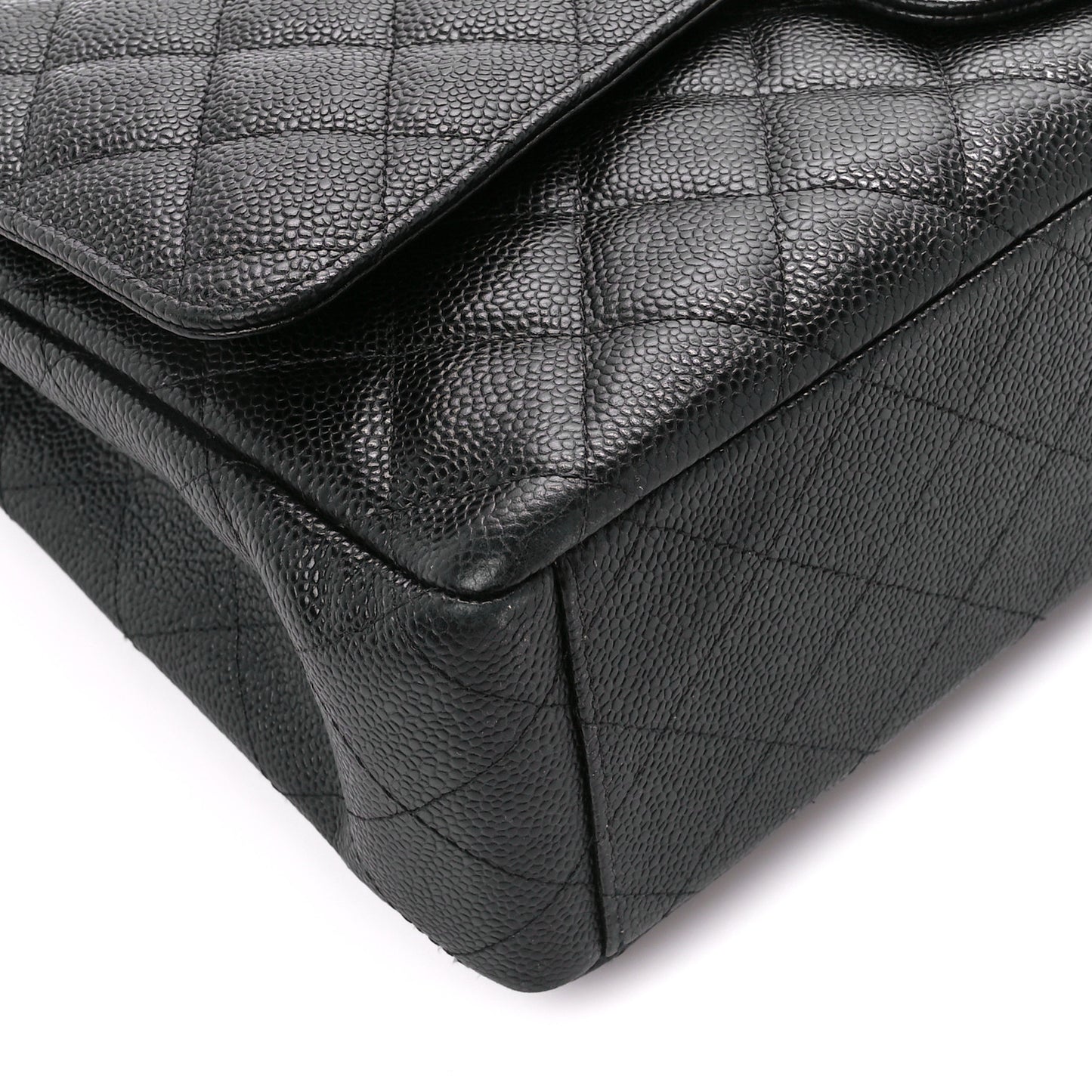 Caviar Quilted Maxi Double Flap Black