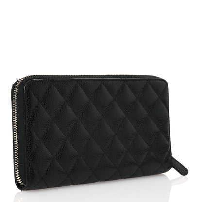 Chanel Caviar Quilted Large Gusset Zip Around Wallet Black 3 of 17