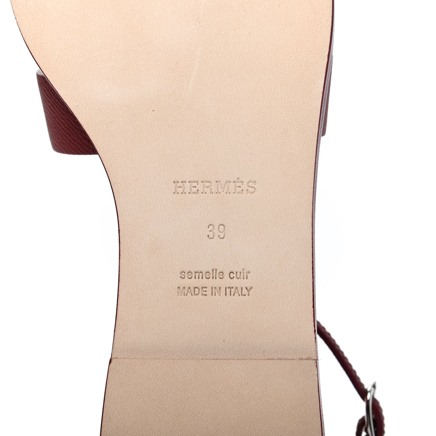 Hermes Epsom Santorini Sandals 39 Rouge Tomette 8 of 10