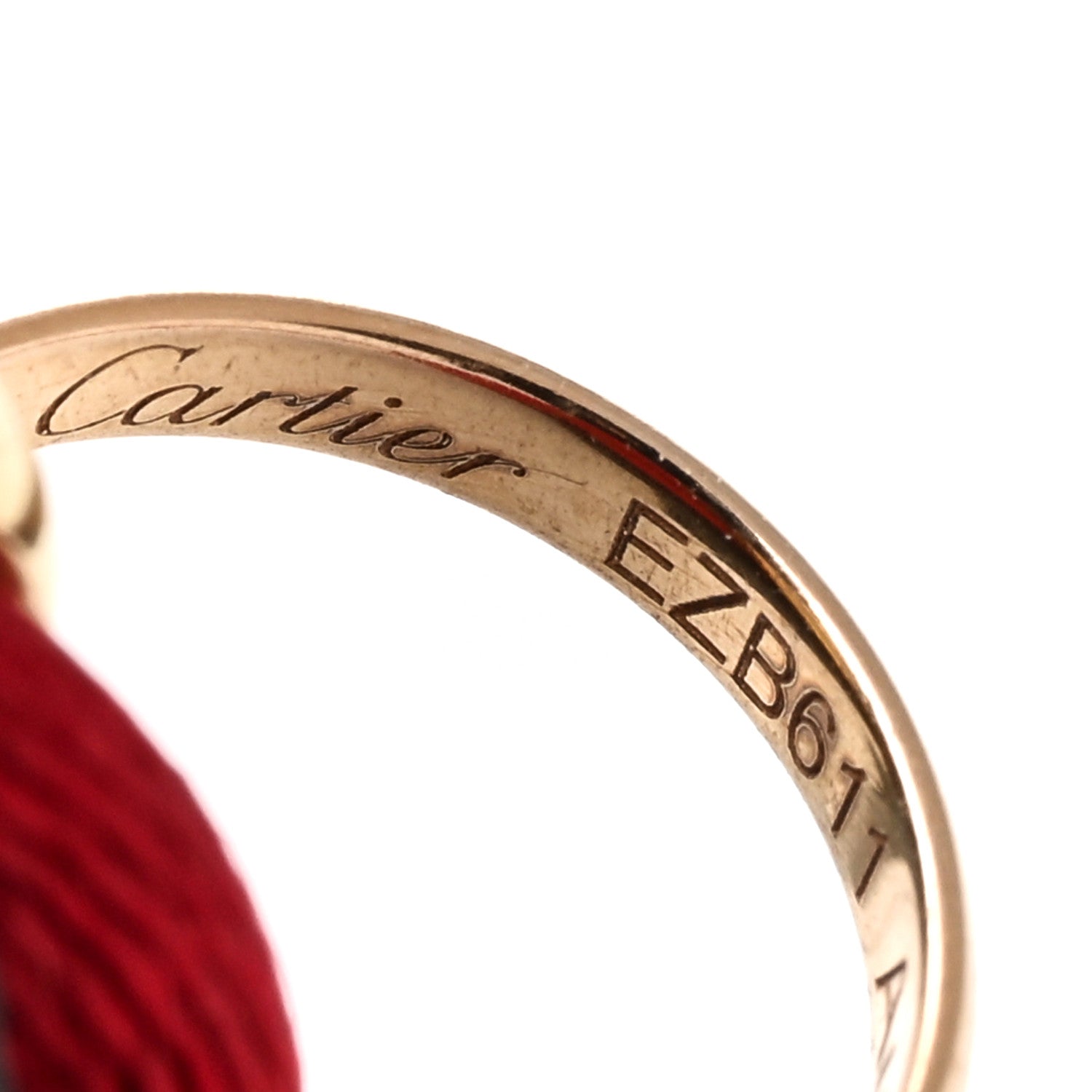 Cartier 18K Pink Yellow White Gold Trinity Cord Bracelet Red 3 of 3