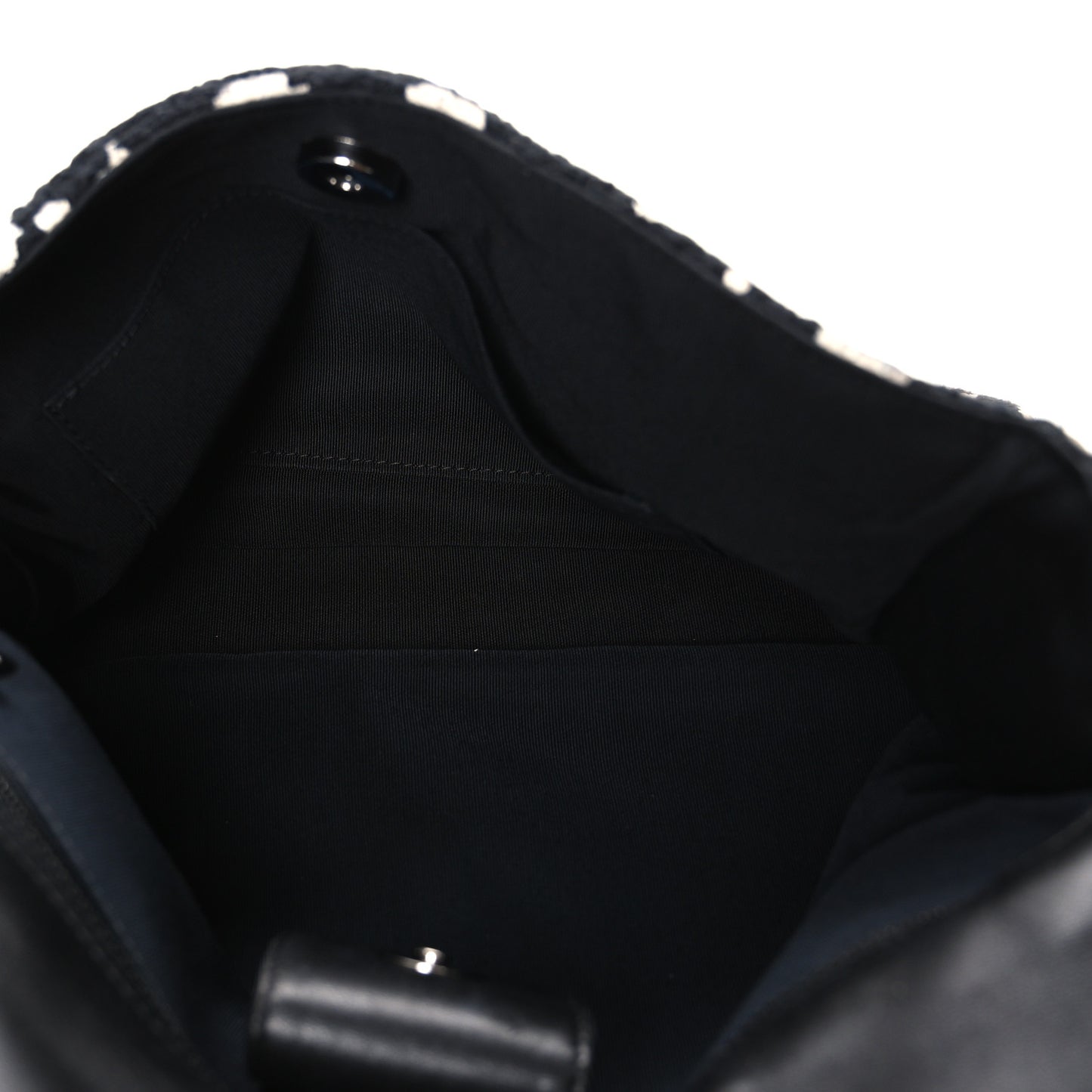 Tweed Paint Splatter Print Flap Black White