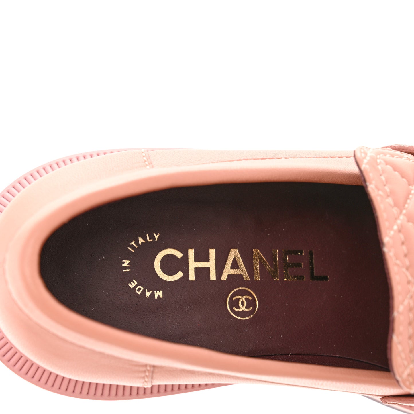 Lambskin Quilted CC Turnlock Loafers 36 Dark Pink