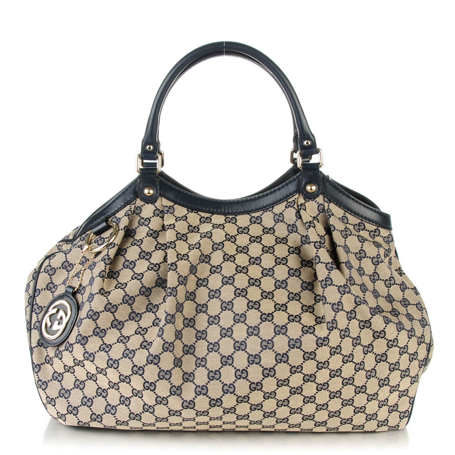 Gucci Monogram Calfskin Large Sukey Tote Beige Blue 1 of 7