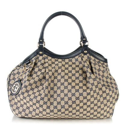 Gucci Monogram Calfskin Large Sukey Tote Beige Blue 1 of 7