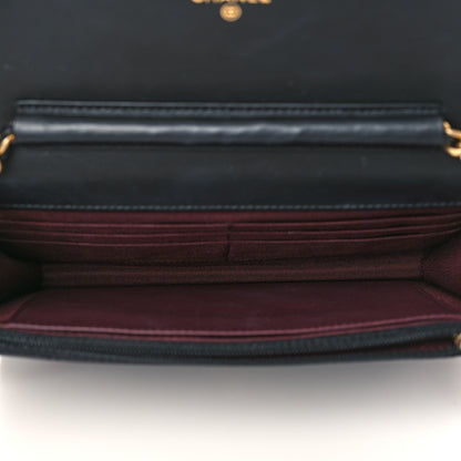 Chanel Aged Calfskin Quilted Lucky Charms 2.55 Reissue Wallet On Chain WOC Black 5 of 11
