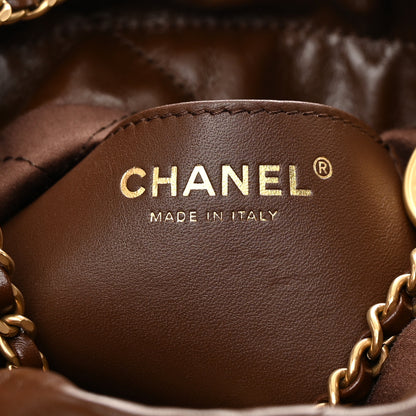 Chanel Shiny Calfskin Quilted Mini Chanel 22 Brown 6 of 11