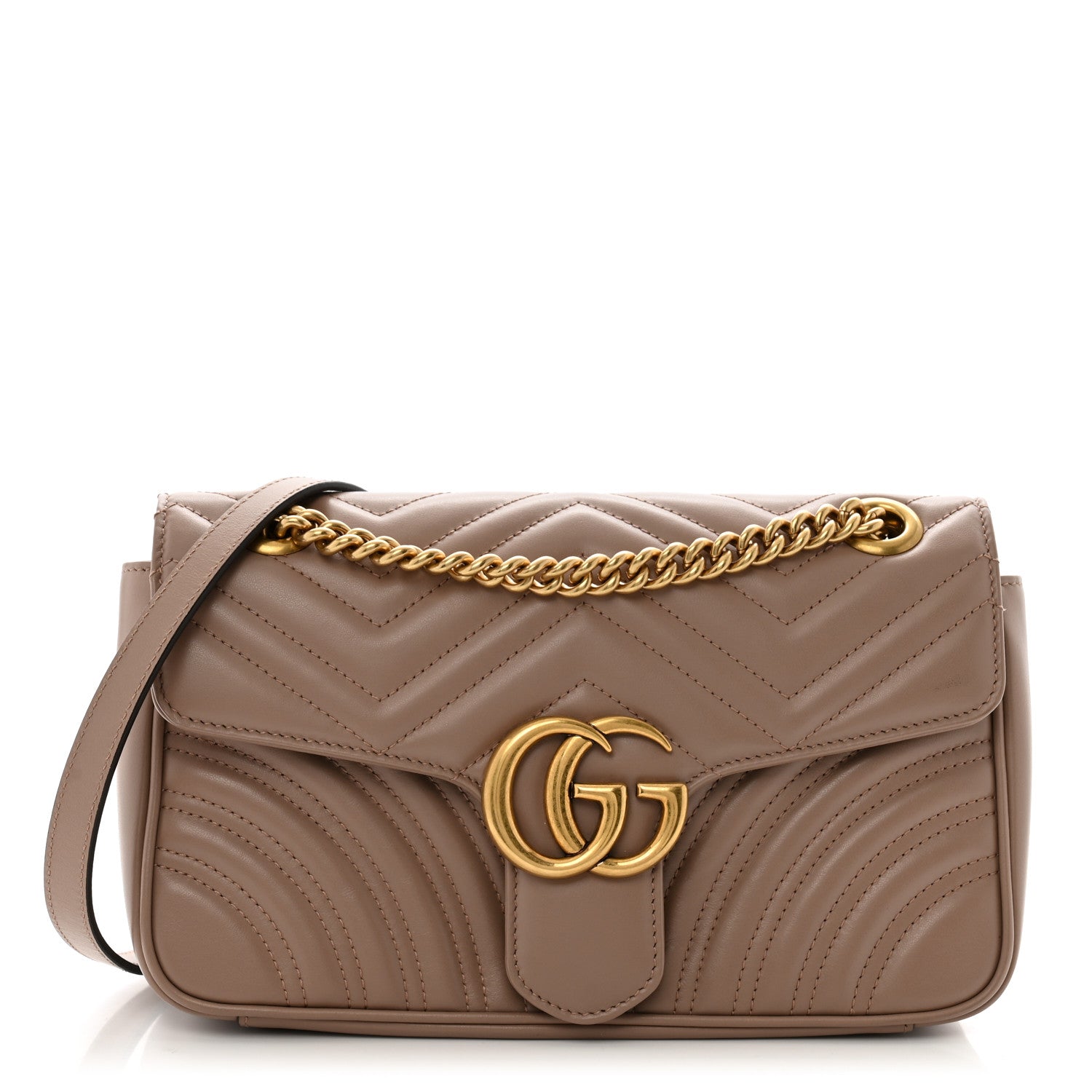 Gucci Calfskin Matelasse Small GG Marmont Shoulder Bag Porcelain Rose 1 of 13