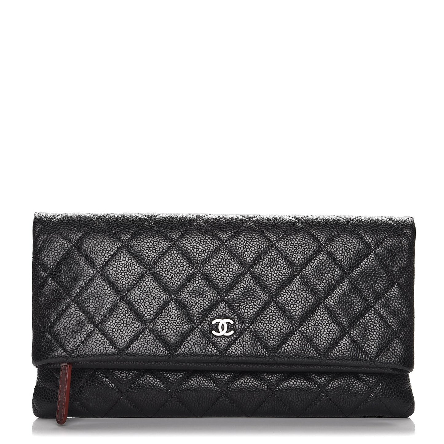 Caviar Quilted CC Beauty Clutch Black
