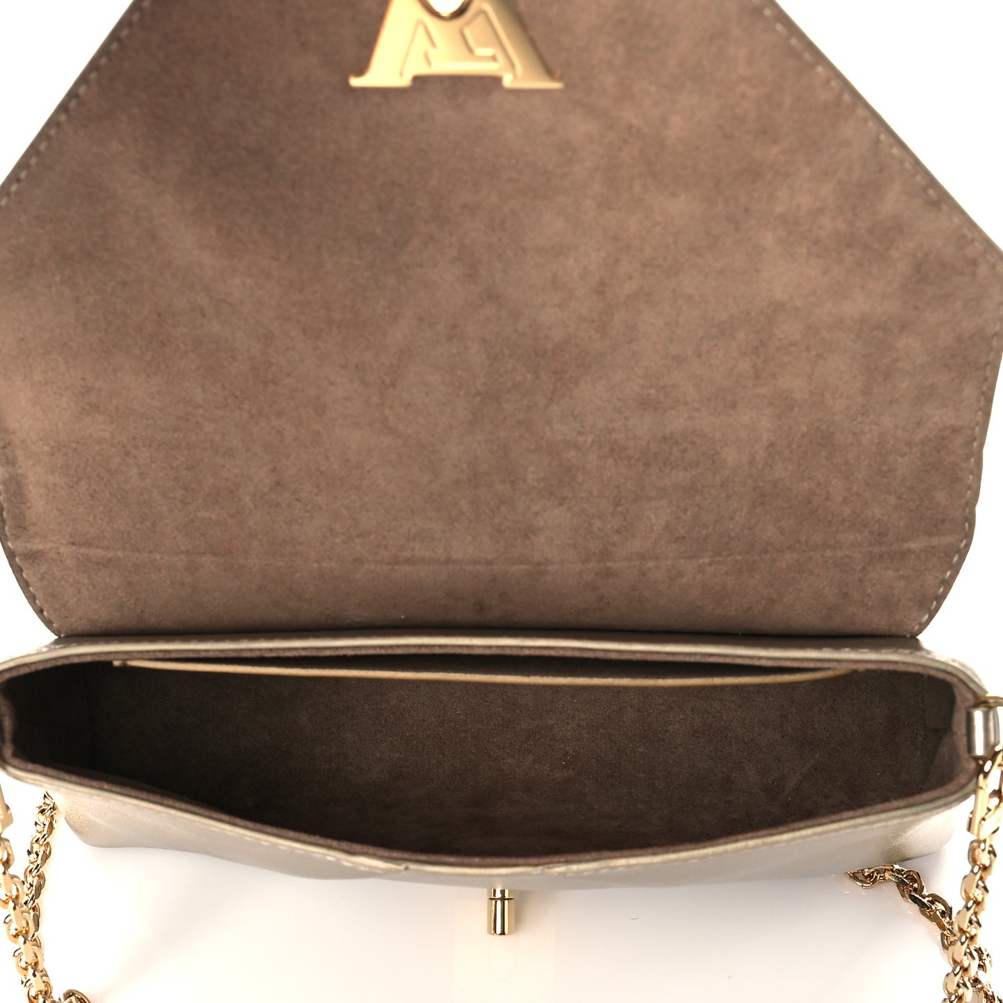 Metallic Calfskin Love Note Gold Silver
