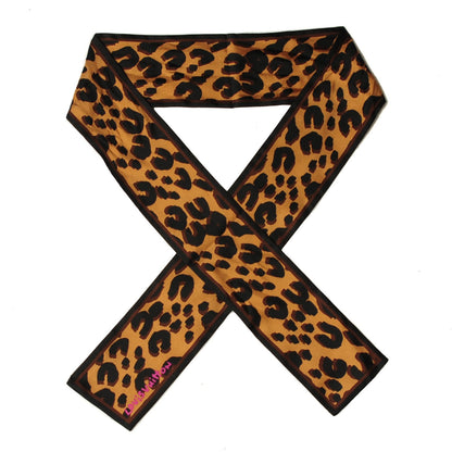 Louis Vuitton Silk Leopard Bandeau Scarf Marron 1 of 5