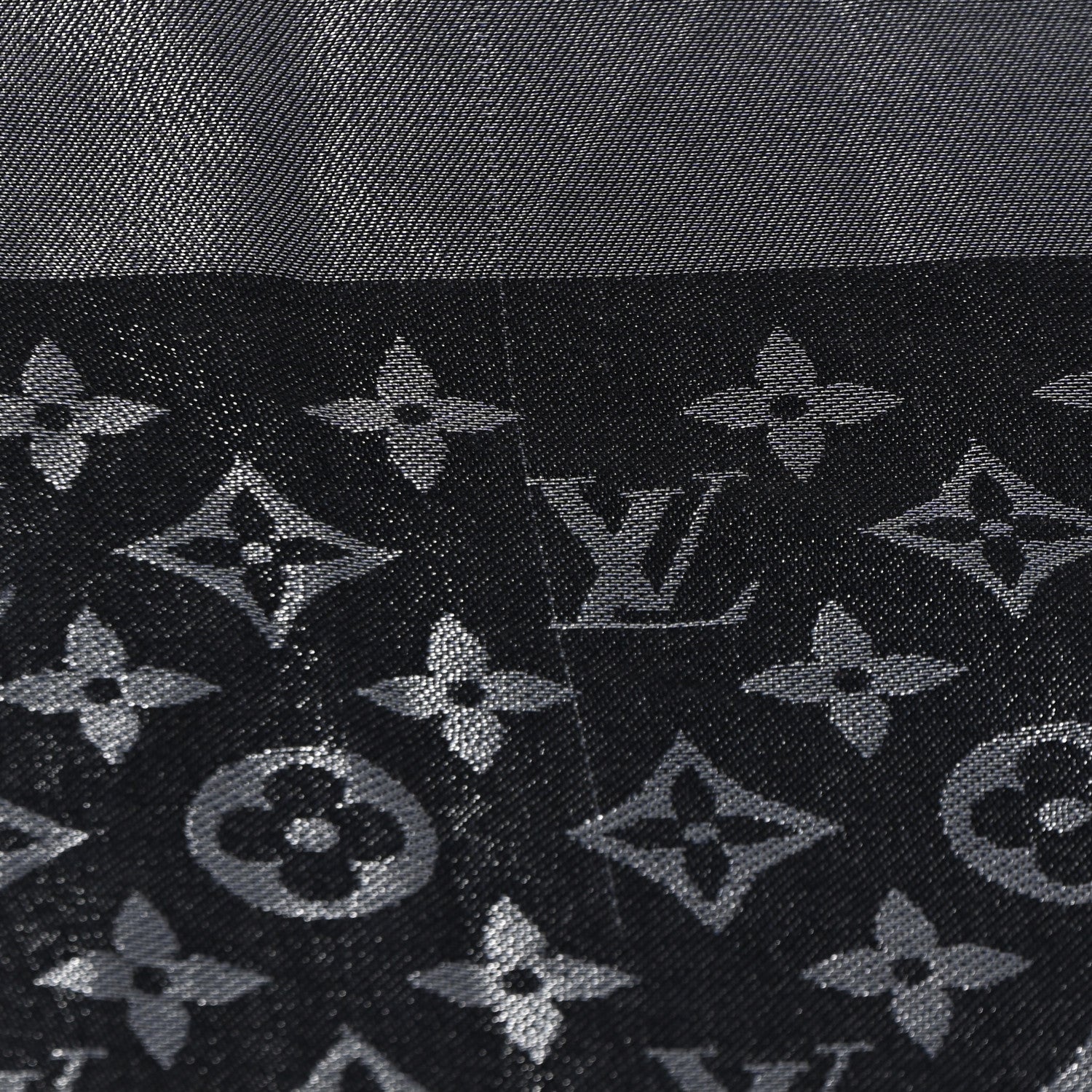 Louis Vuitton Silk Lurex Wool Monogram Shine Shawl Black 8 of 10