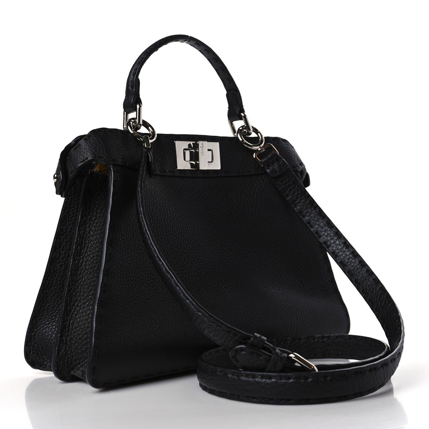 Cuoio Romano Selleria Chamois Small Peekaboo I SEE U Satchel Black Camel Sunflower
