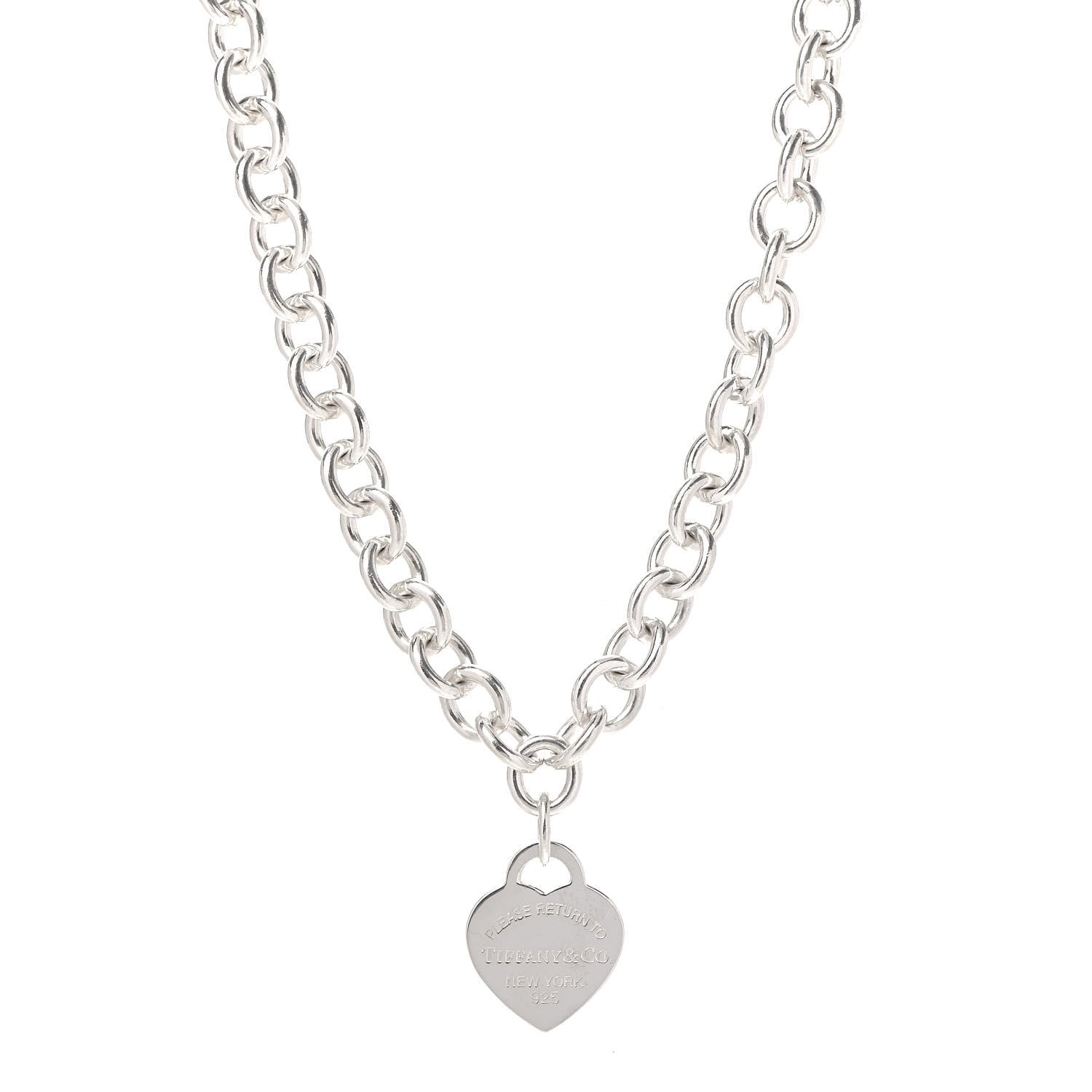 Tiffany Sterling Silver Return to Tiffany Heart Tag Pendant Necklace 1 of 6