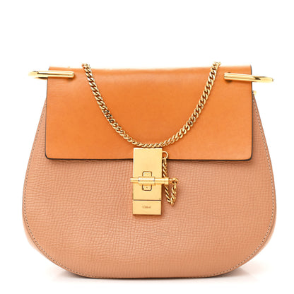Chloe Grained Calfskin Lambskin Medium Bi-Color Drew Shoulder Bag Wet Sand Sunflower 1 of 15