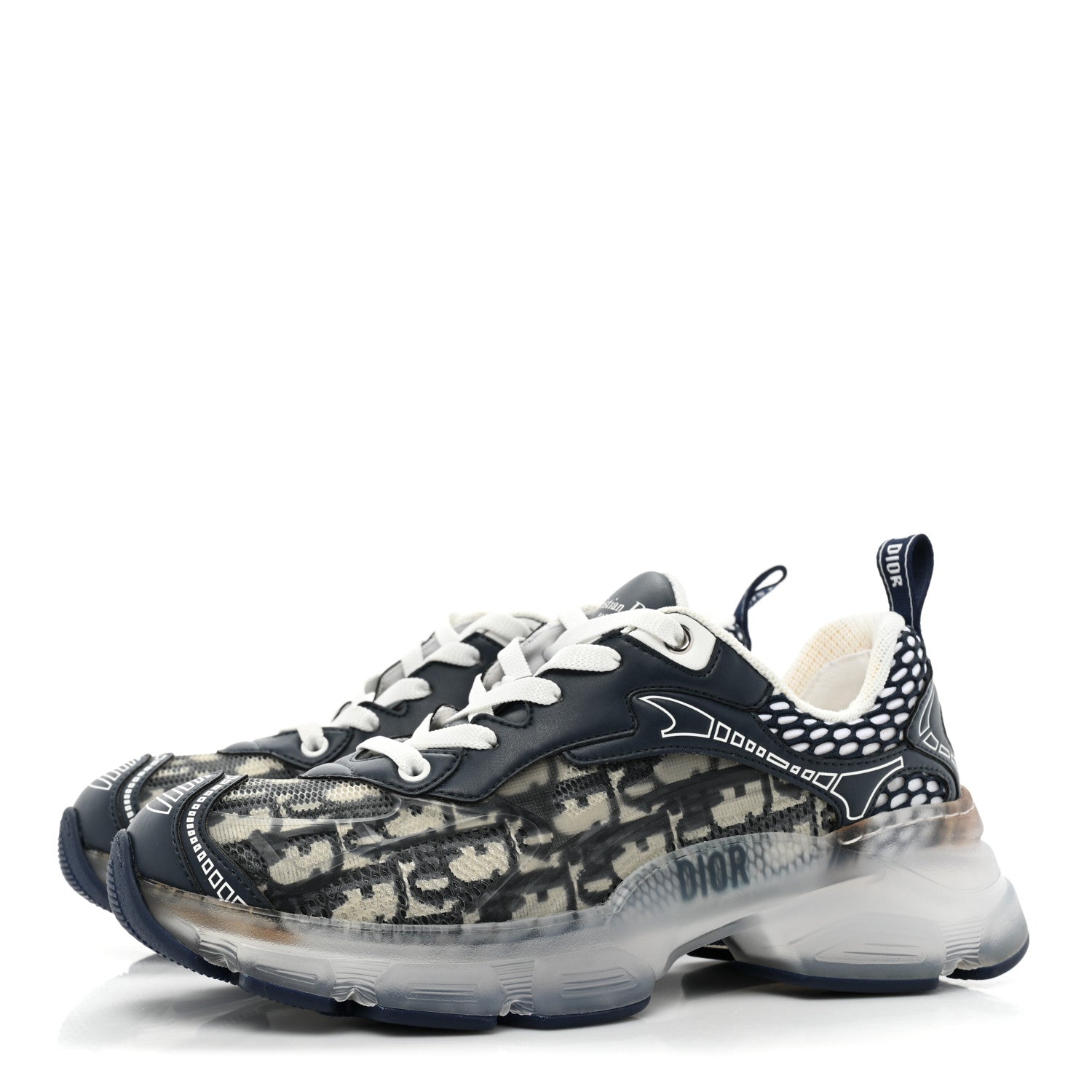 Christian Dior Technical Fabric Mesh Oblique Dior Vibe Sneakers 37 Deep Blue 3 of 11