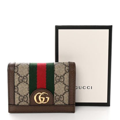 Gucci GG Supreme Monogram Web Ophidia Card Case Beige New Acero 10 of 10