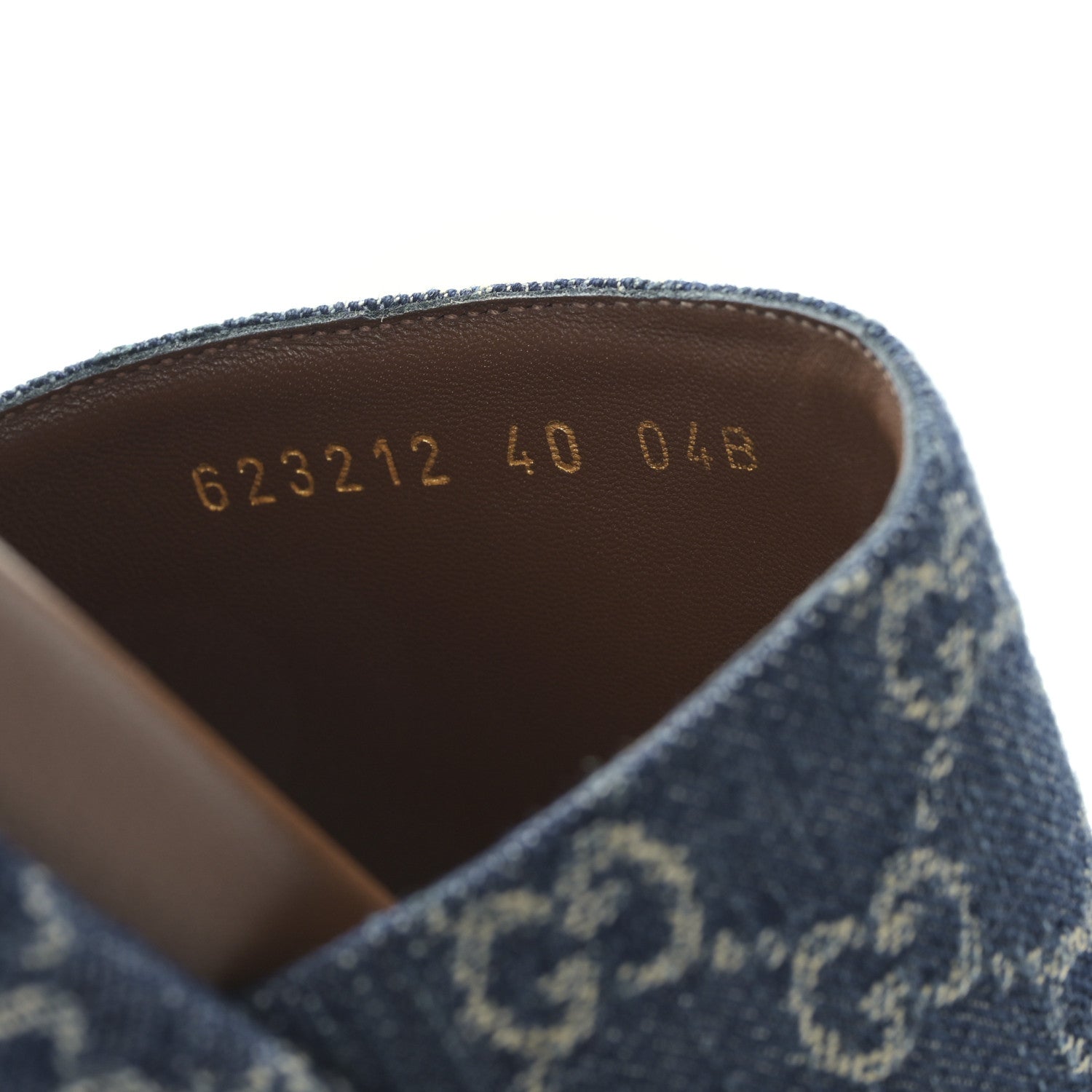 Gucci New Denim GG Monogram Angelina Platform 55mm Slide Sandals 36.5 Blue Tea 8 of 8