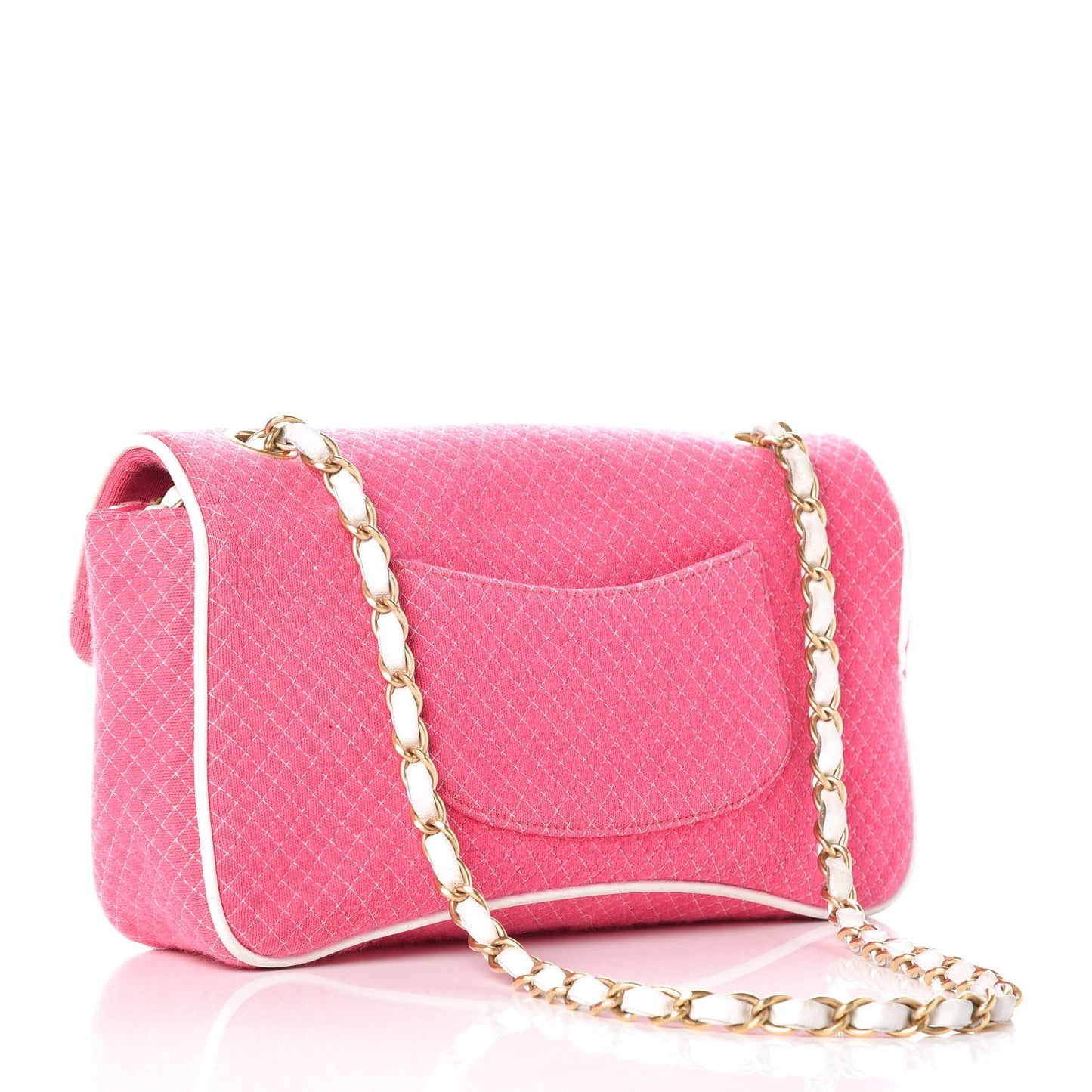 Jersey Micro Quilted Medium Single Flap Pink