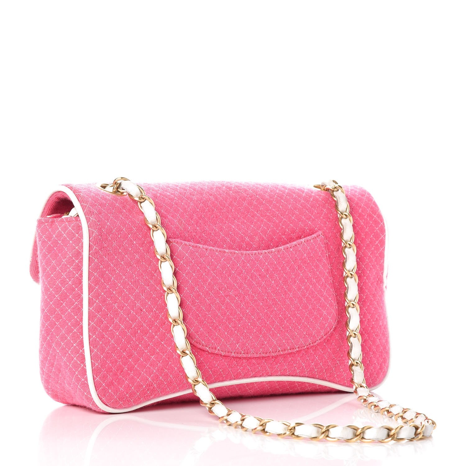 Chanel Jersey Micro Quilted Medium Single Flap Pink 3 of 12