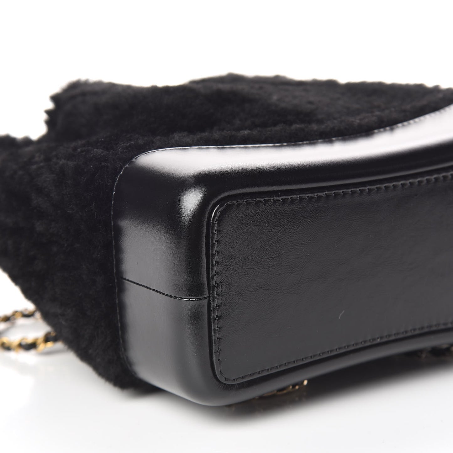 Shearling Small Gabrielle Backpack Black