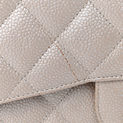 Chanel Iridescent Caviar Quilted Jumbo Double Flap Beige 14 of 18