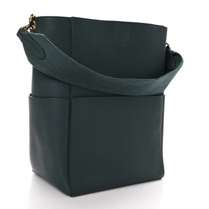 Celine Soft Grained Calfskin Sangle Bucket Bag Green 3 of 8