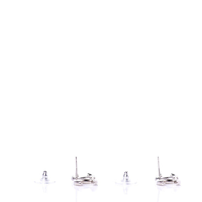 Chanel Crystal CC Earrings Silver 3 of 5