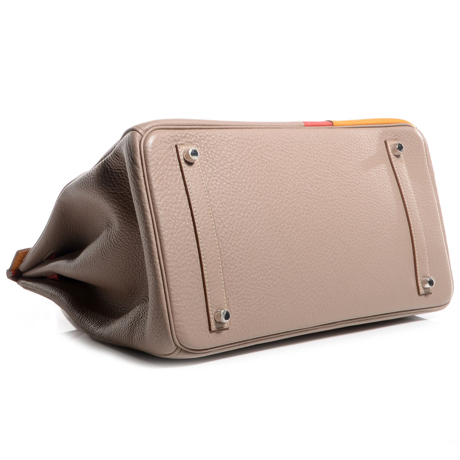 Hermes Taurillon Clemence Swift Tri-Color Birkin 35 Rose Jaipur Gris Tourterelle Moutarde 4 of 10