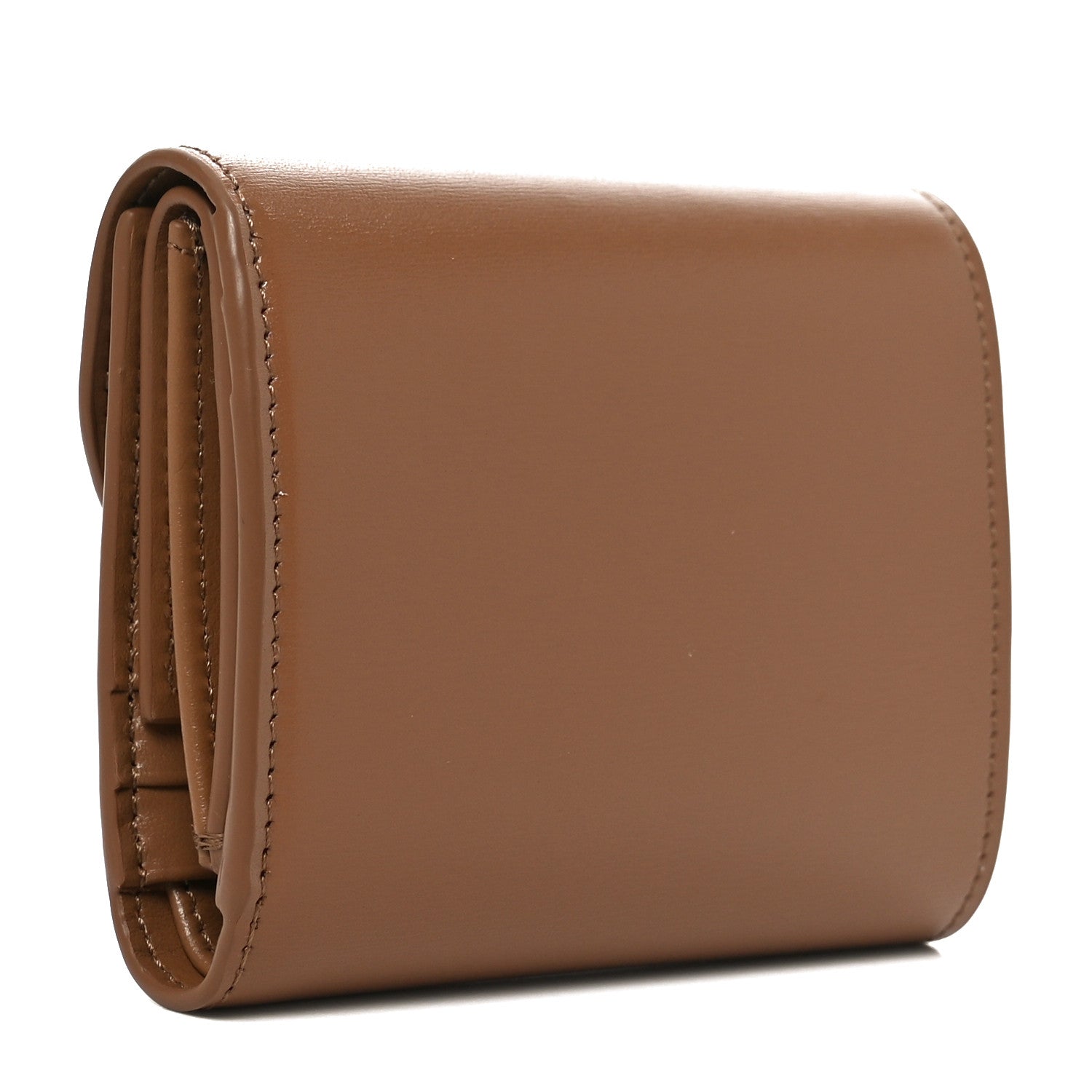 CELINE ブラウンレザーケース Celine Shiny Calfskin Small Triomphe Wallet Pebble 1804729
