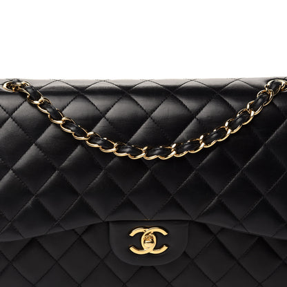 Chanel Lambskin Quilted Jumbo Double Flap Black 16 of 17