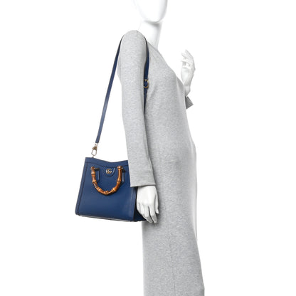 Gucci Textured Dollar Calfskin Web Small Diana Tote Bag Royal Crop 2 of 9