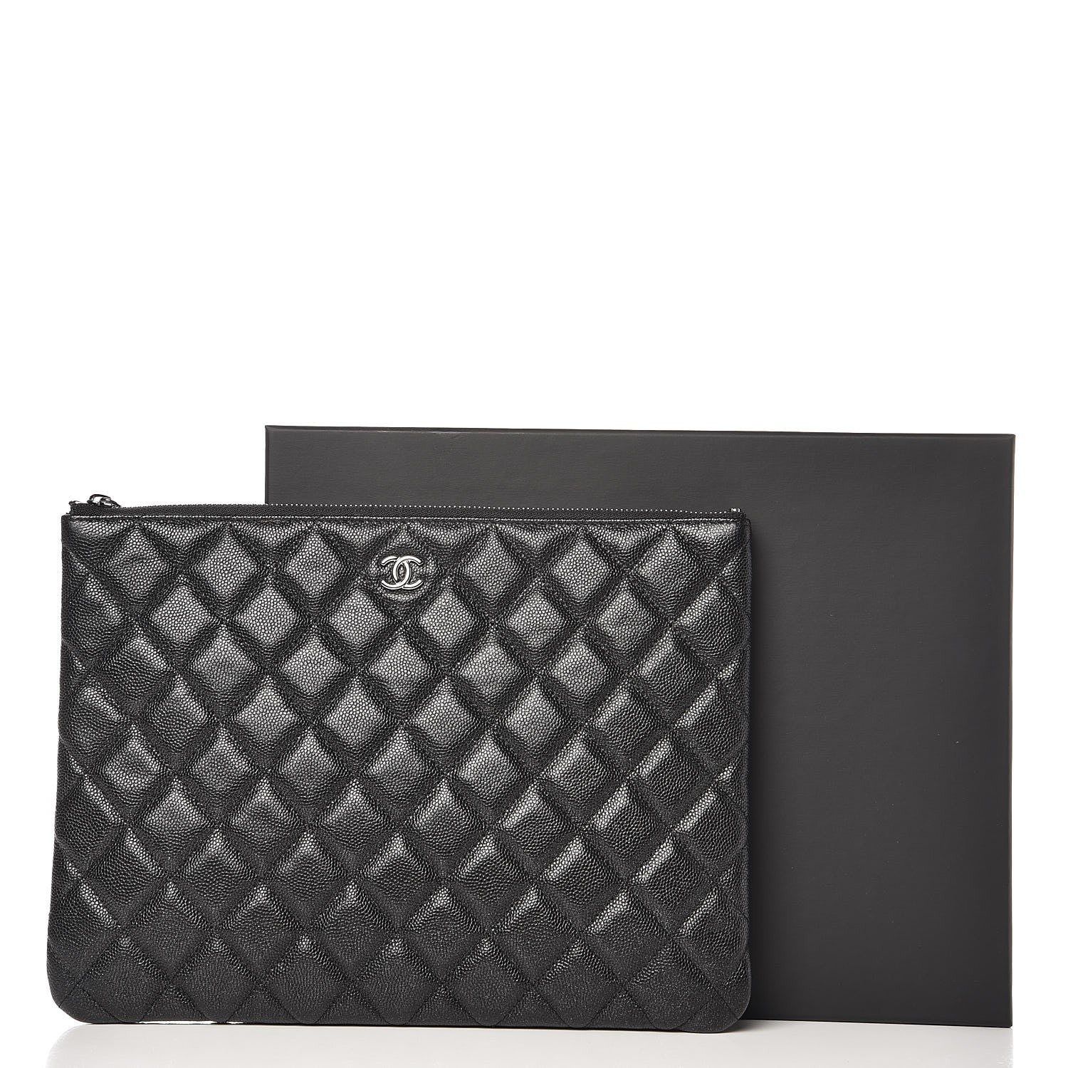 Chanel Iridescent Caviar Quilted Medium Cosmetic Case Black 8 of 8
