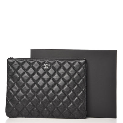 Chanel Iridescent Caviar Quilted Medium Cosmetic Case Black 8 of 8